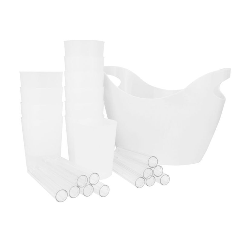 BLUE BOX - HIELERA + VASO CASA X 12 + 12 SHOOTERS (Pack hielero)