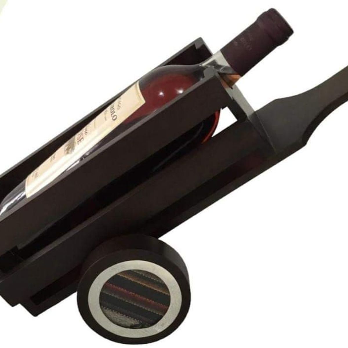 PERUVIANE - Adorno decorativo Porta vino o vinera de madera telar y PLa