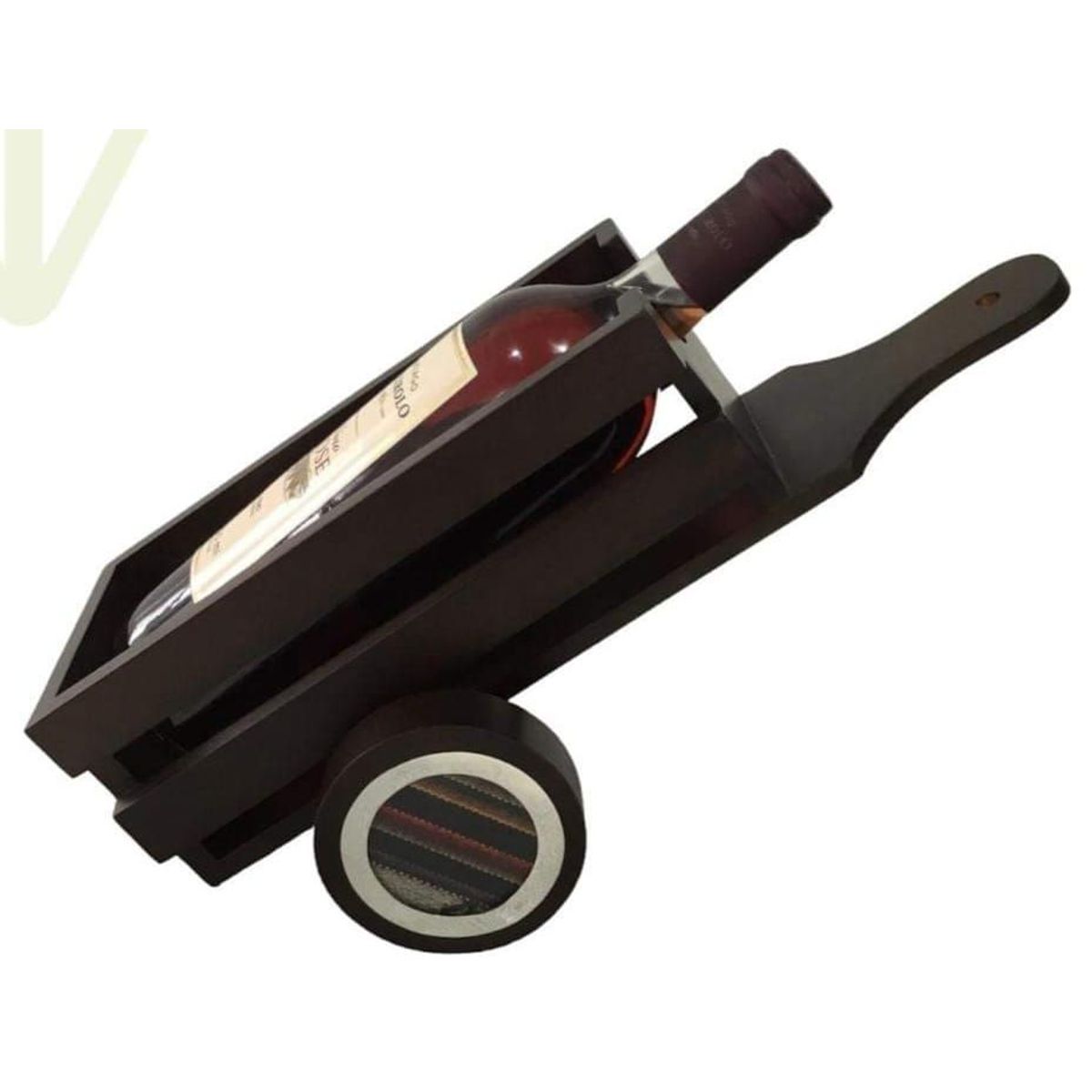 PERUVIANE - Adorno decorativo Porta vino o vinera de madera telar y PLa