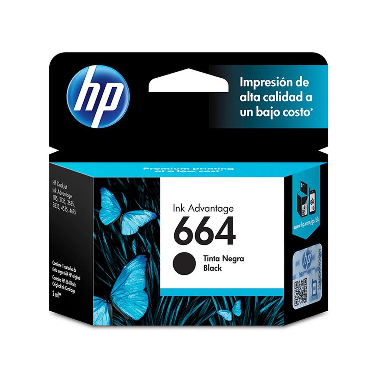HP - Cartucho Tinta Hp 664 Negro Deskjet Officejet 1100 Original