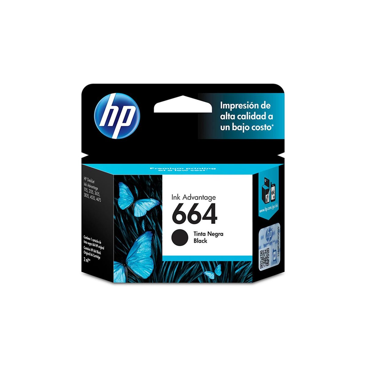 HP - Cartucho Tinta Hp 664 Negro Deskjet Officejet 1100 Original