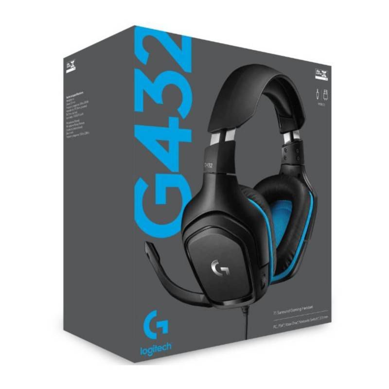 LOGITECH - Audifonos Gamer Logitech G432 microfono Usb  7.1 Cable Gaming Ps4