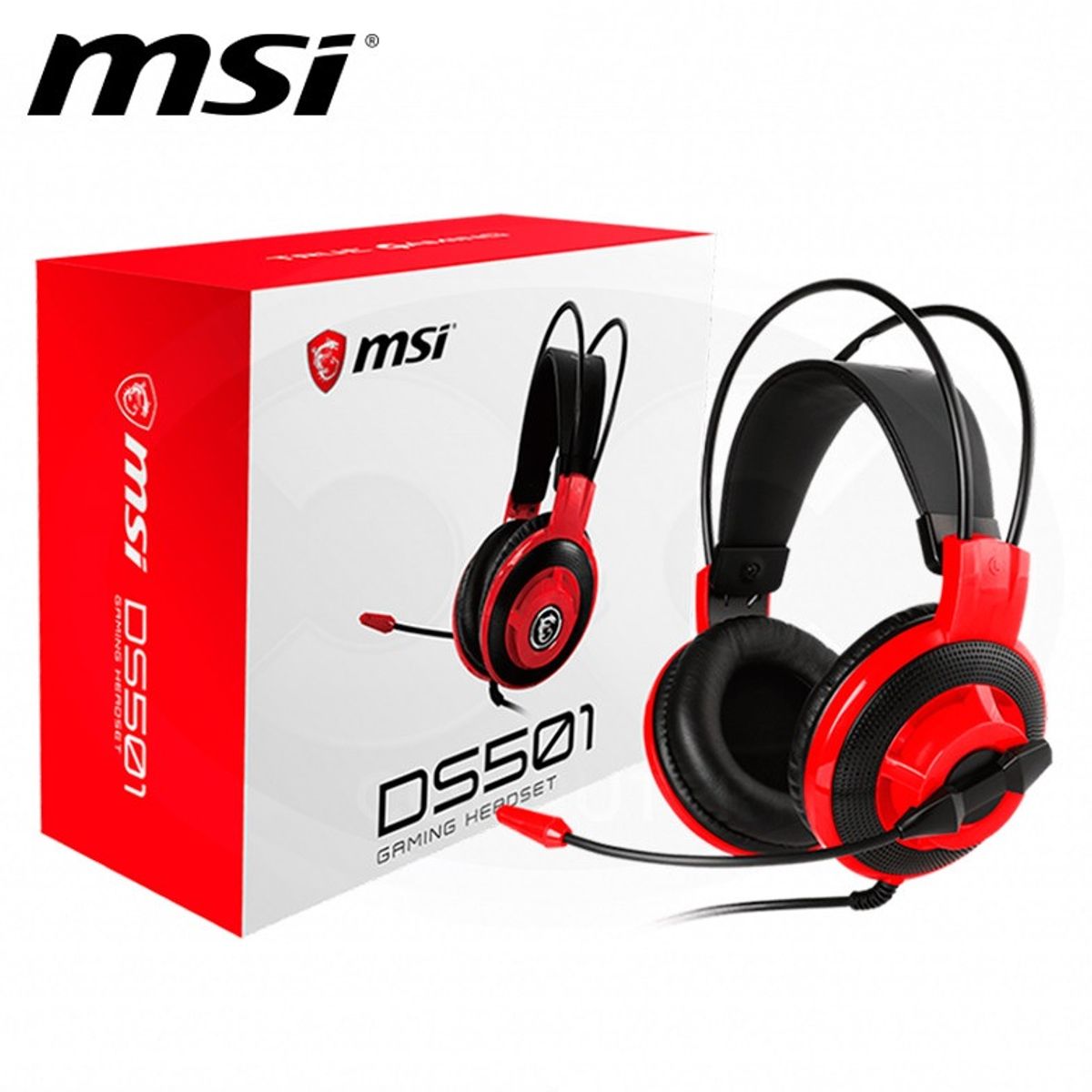 MSI - Audifono Gamer Ds501 Msi Gaming Red microfono Cableado