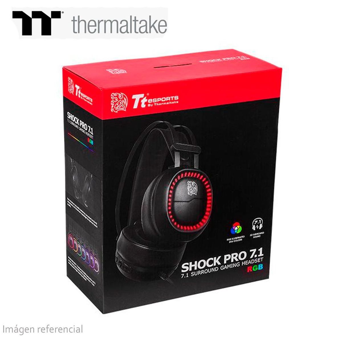 THERMALTAKE - Audifonos Gamer Gaming Ttesports Shock Pro RGB 7.1 microfono