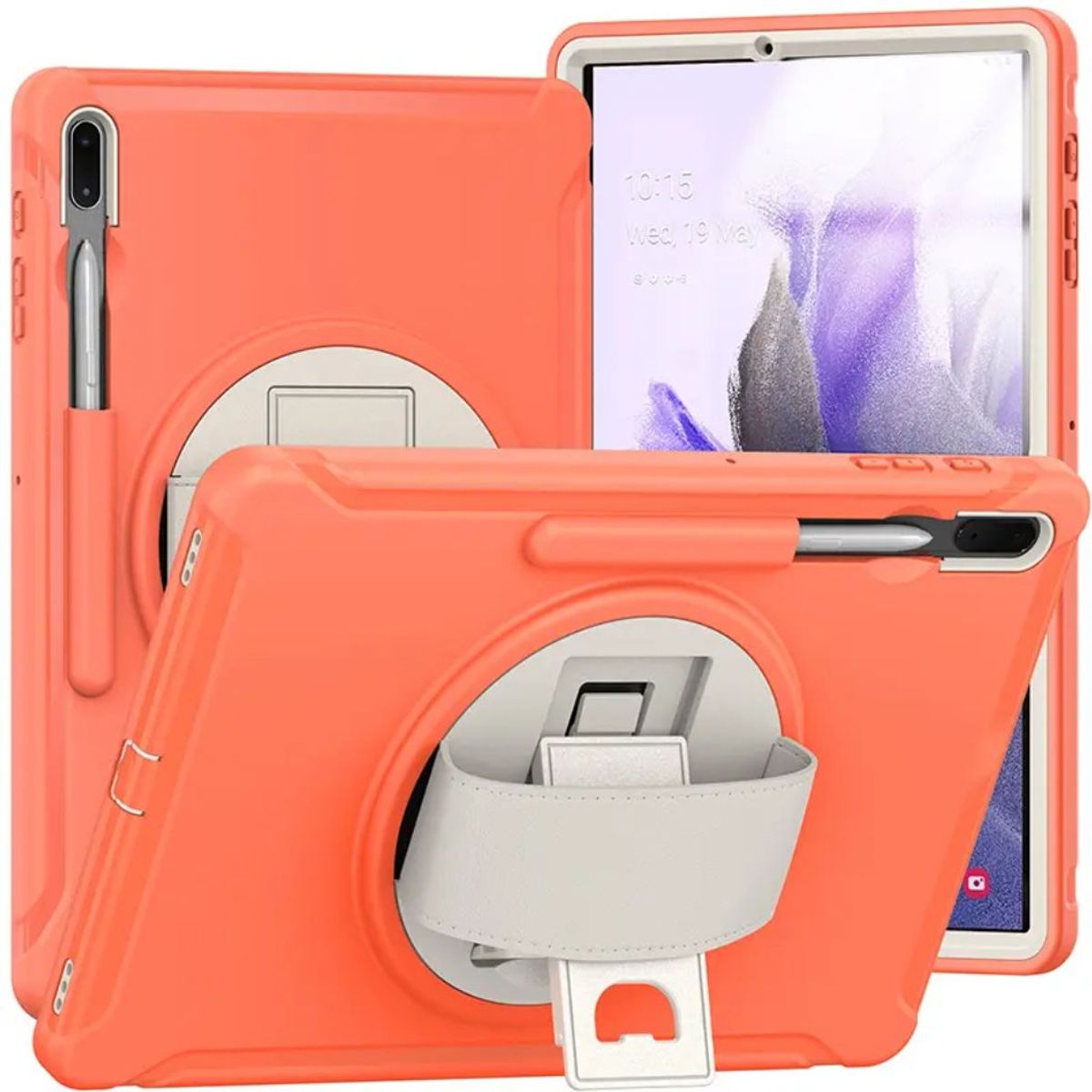 GENERICO - Funda  Armor para Tablet Samsung Tab S7 Plus 12.4" SM-T970 Naranja