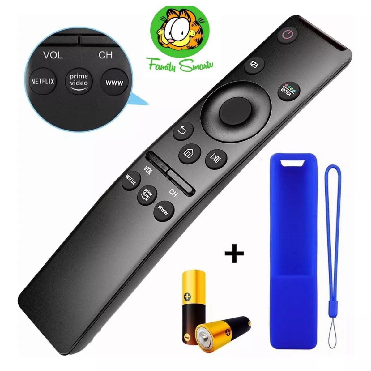 UNIVERSAL - Control Remoto Samsung Smart Tv 4k Curve Uhd  Funda Y Pila