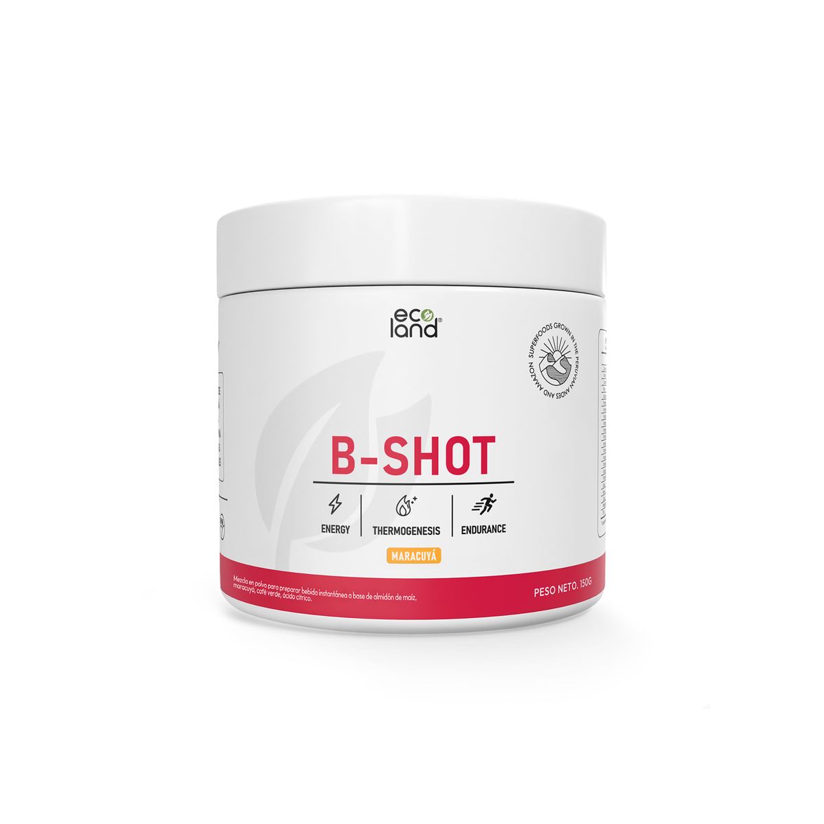 ECOLAND - B-SHOT- QUEMADOR DE GRASA- POMO 150G MARACUYÁ
