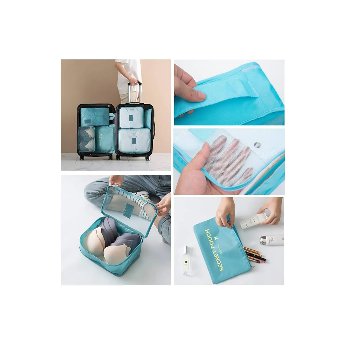 GENERICO - Set Organizadores de Maleta Bolsas Impermeable para Viaje  6PCS