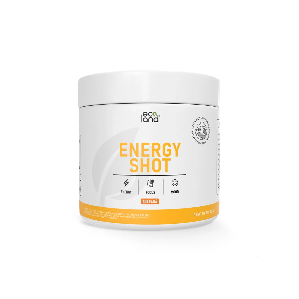 ECOLAND - ENERGY SHOT- ENERGIZANTE NATURAL- POMO 150G GUARANÁ