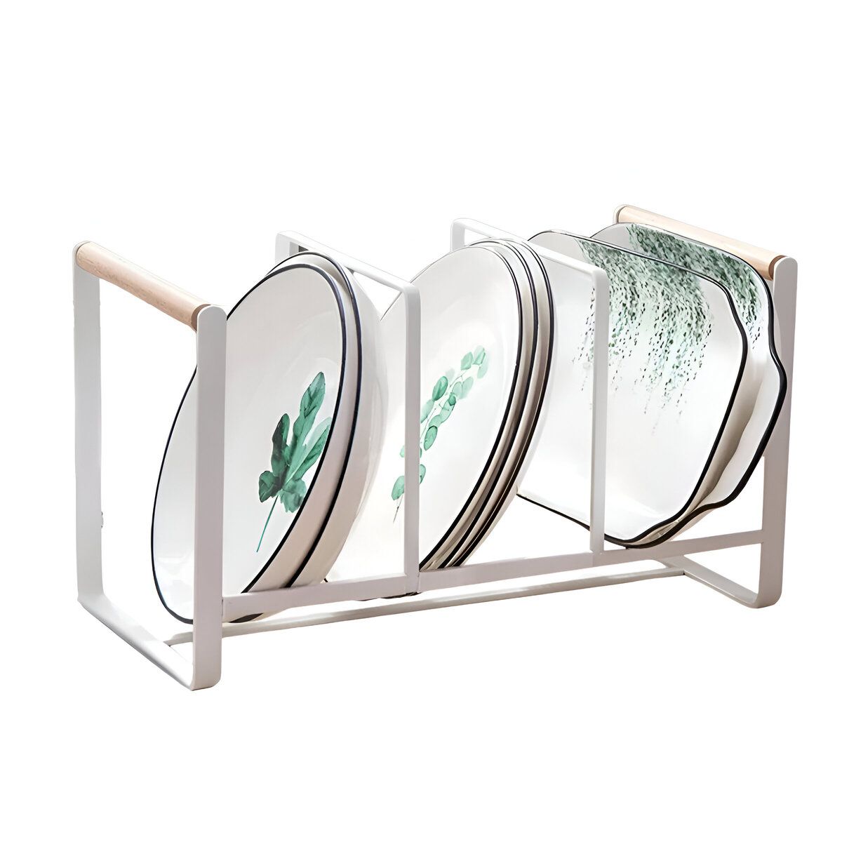 ELMEJORPRECIO - Organizador De Cocina Porta Platos De 3 Divisiones Para Estantes