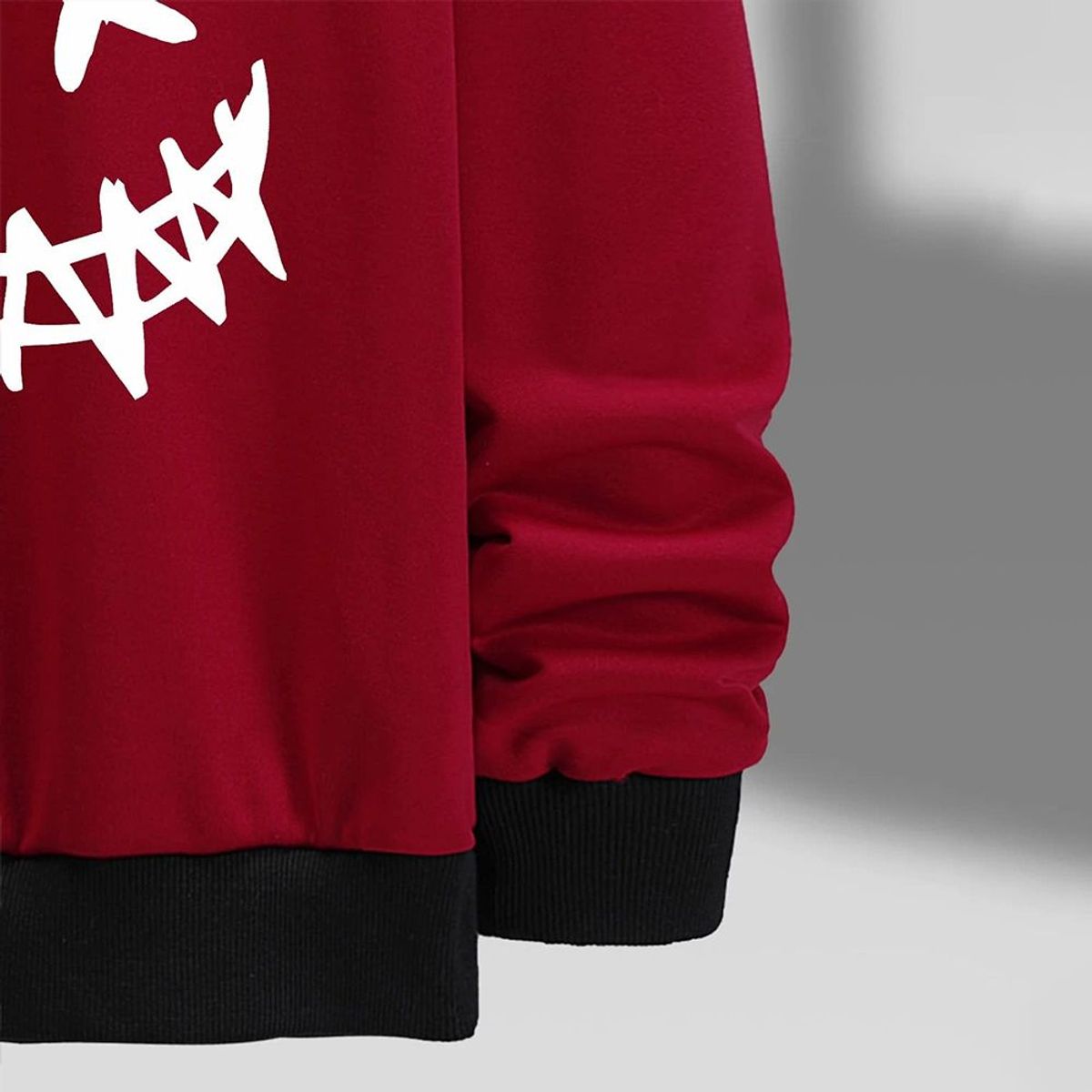 YANSUS - Polera Hombre Yansus Bicolor Burdeo Negro con Estampado