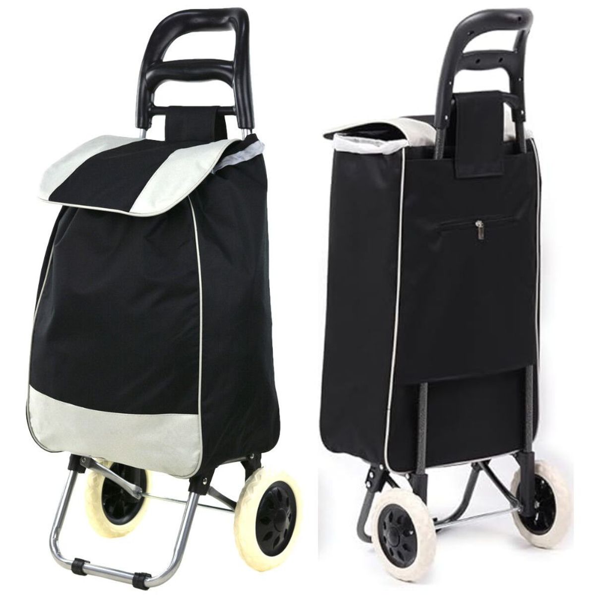 Carrito de Compras Mercado Plegable Portátil Negro 27C, marca MINARI - Foto Principal
