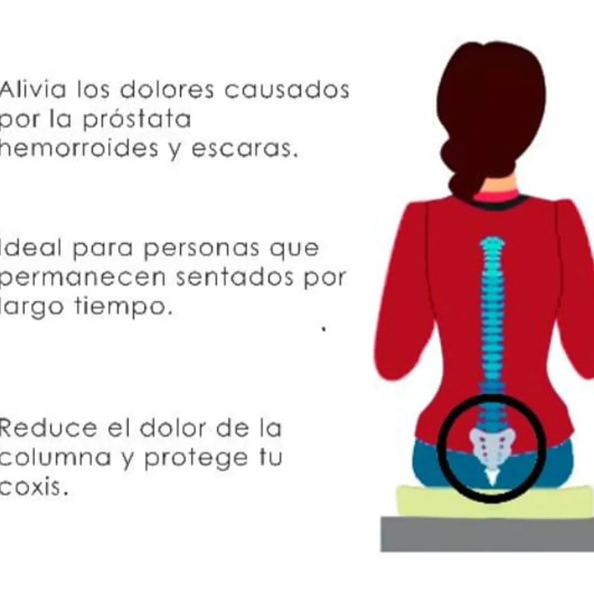 TERAFLEX - COJIN DONA PARA HEMORROIDES PROSTATA Y ESCARAS 49x46x7 CM TERAFLEX