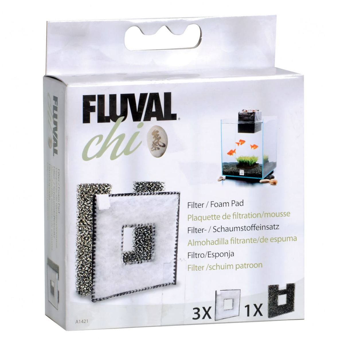 GENERICO - Fluval Chi, pack de 3 almohadillas + 1 esponja  Hagen