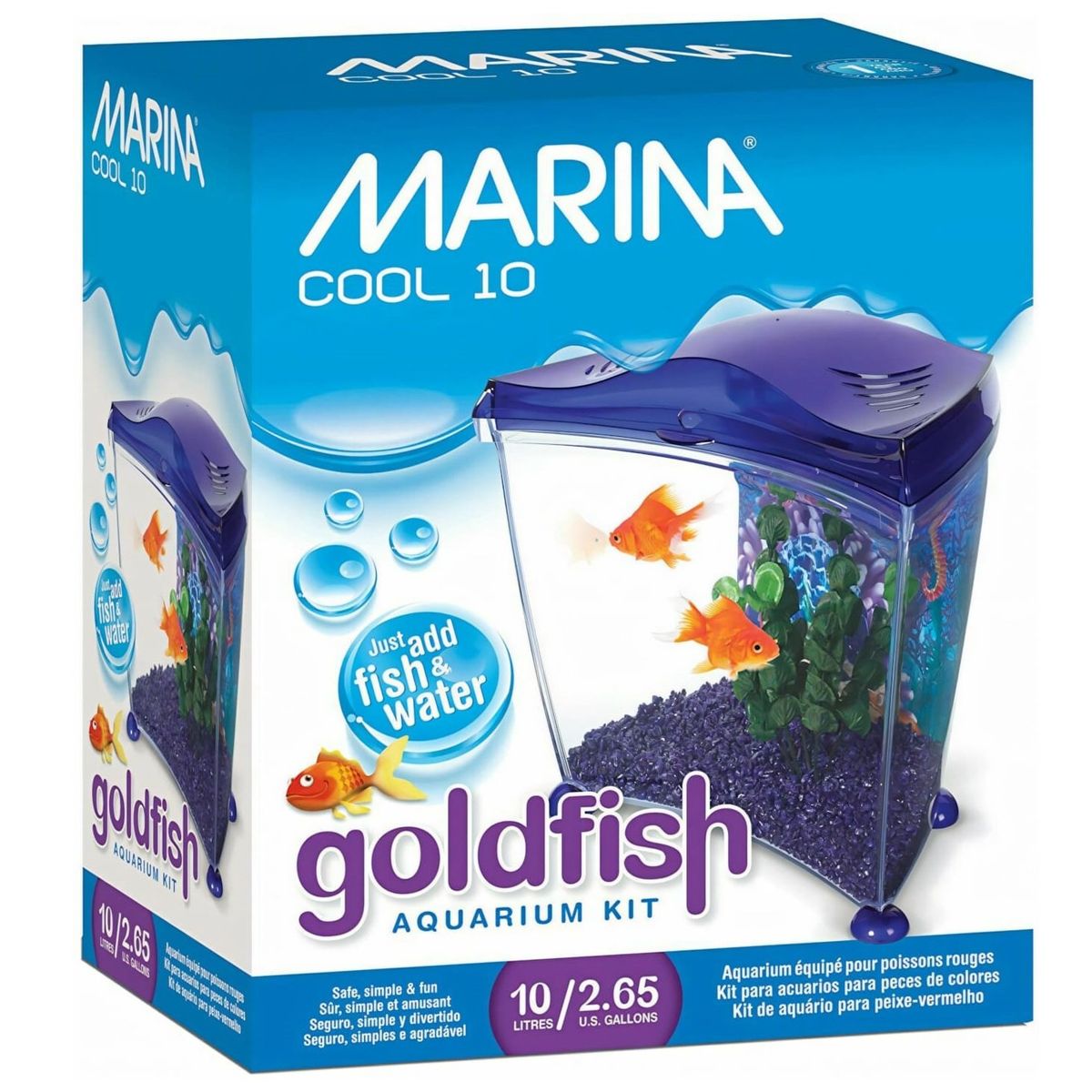 GENERICO - Acuario Marina Cool 10,  Goldfish Kit de 10 lt, morado Hagen