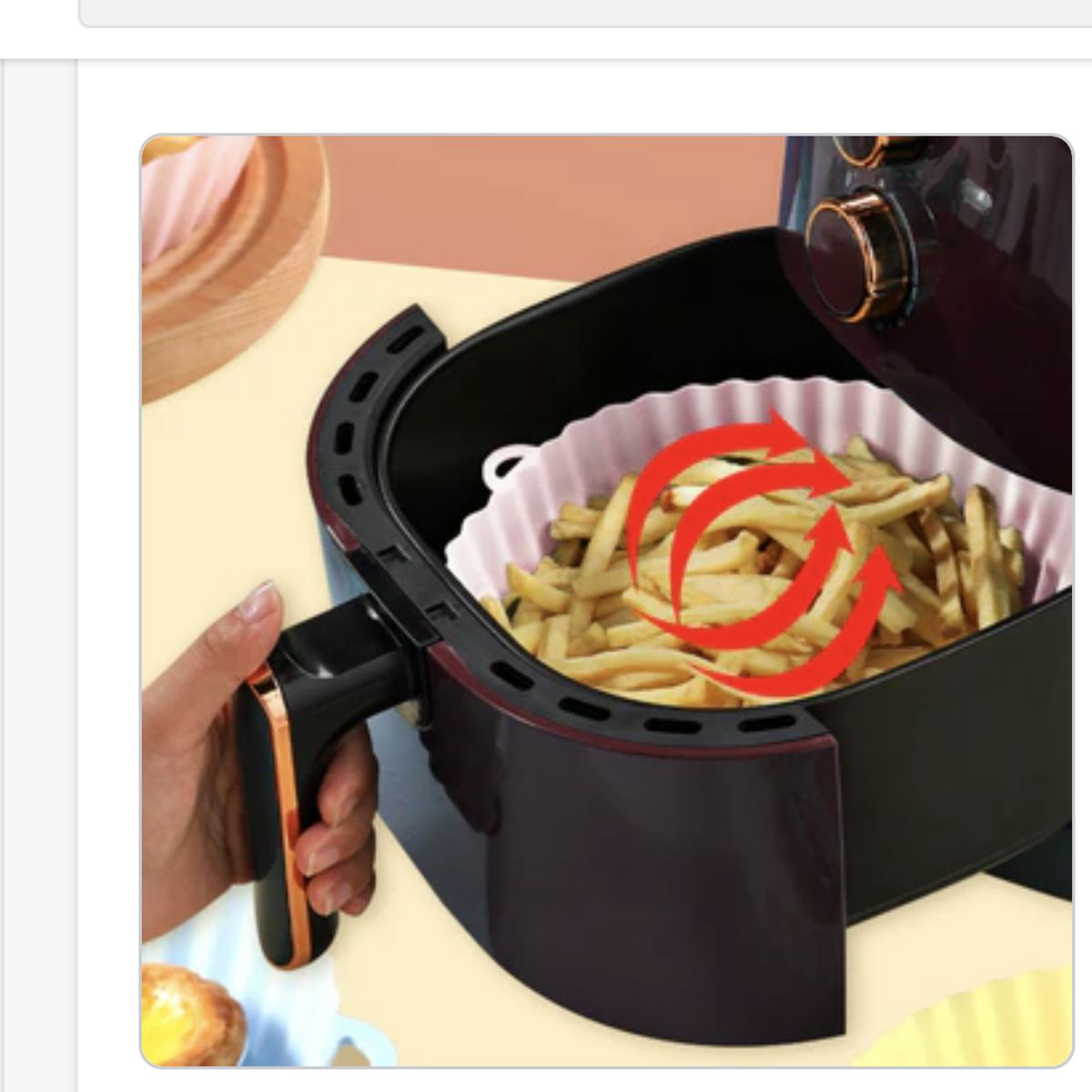 AURELA - Pack de 2 Bandejas de Silicona para Freidora de Aire