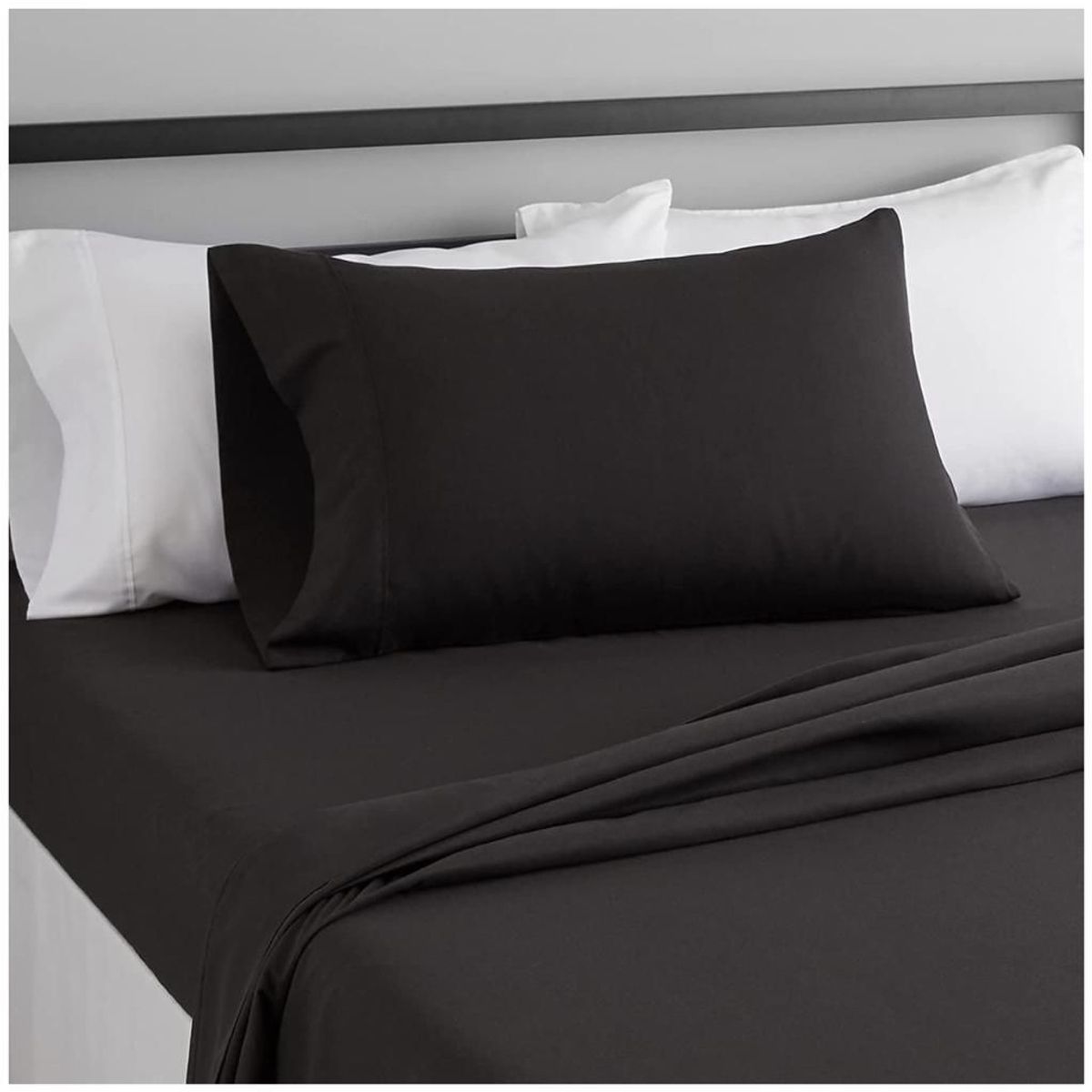 TEFI HOME - Juego de sábanas Negro 1.5 PLAZAS