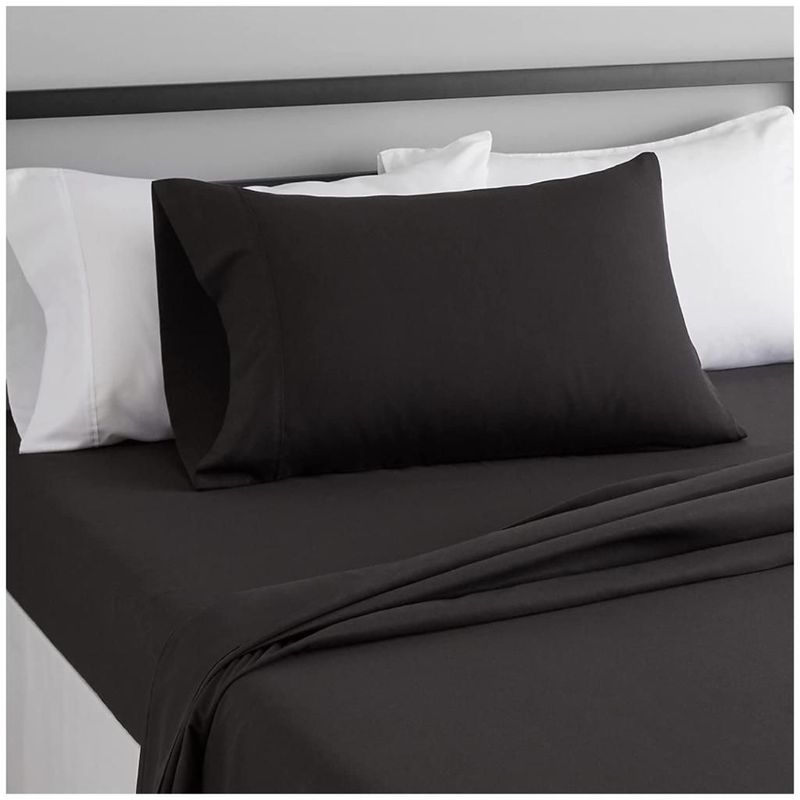 TEFI HOME - Juego de sábanas Negro 2 PLAZAS