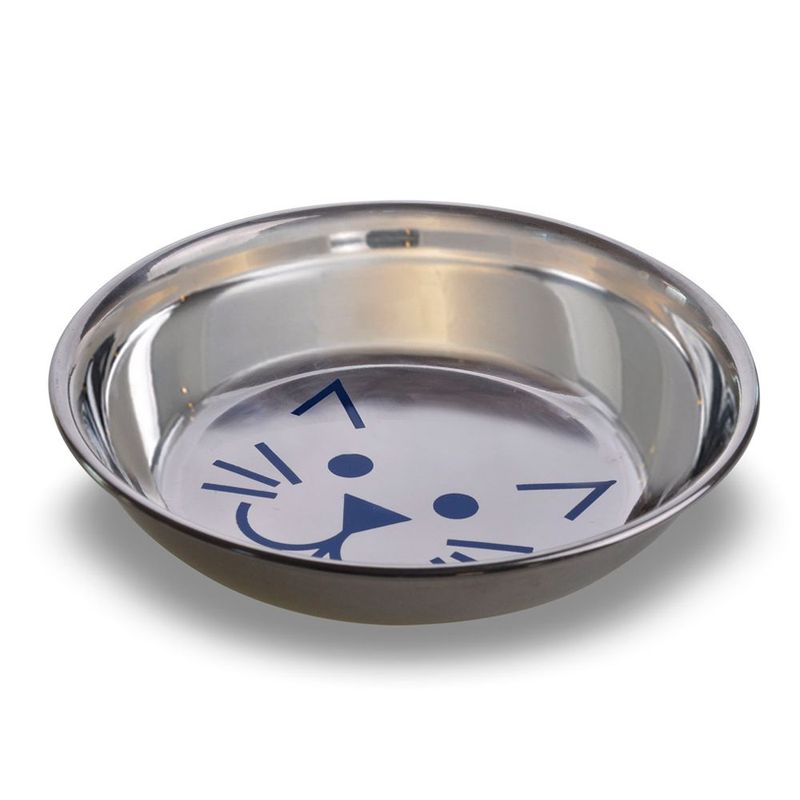 GENERICO - Plato Acero Inoxidable Vanness Decorado Estilo Platillo Gato