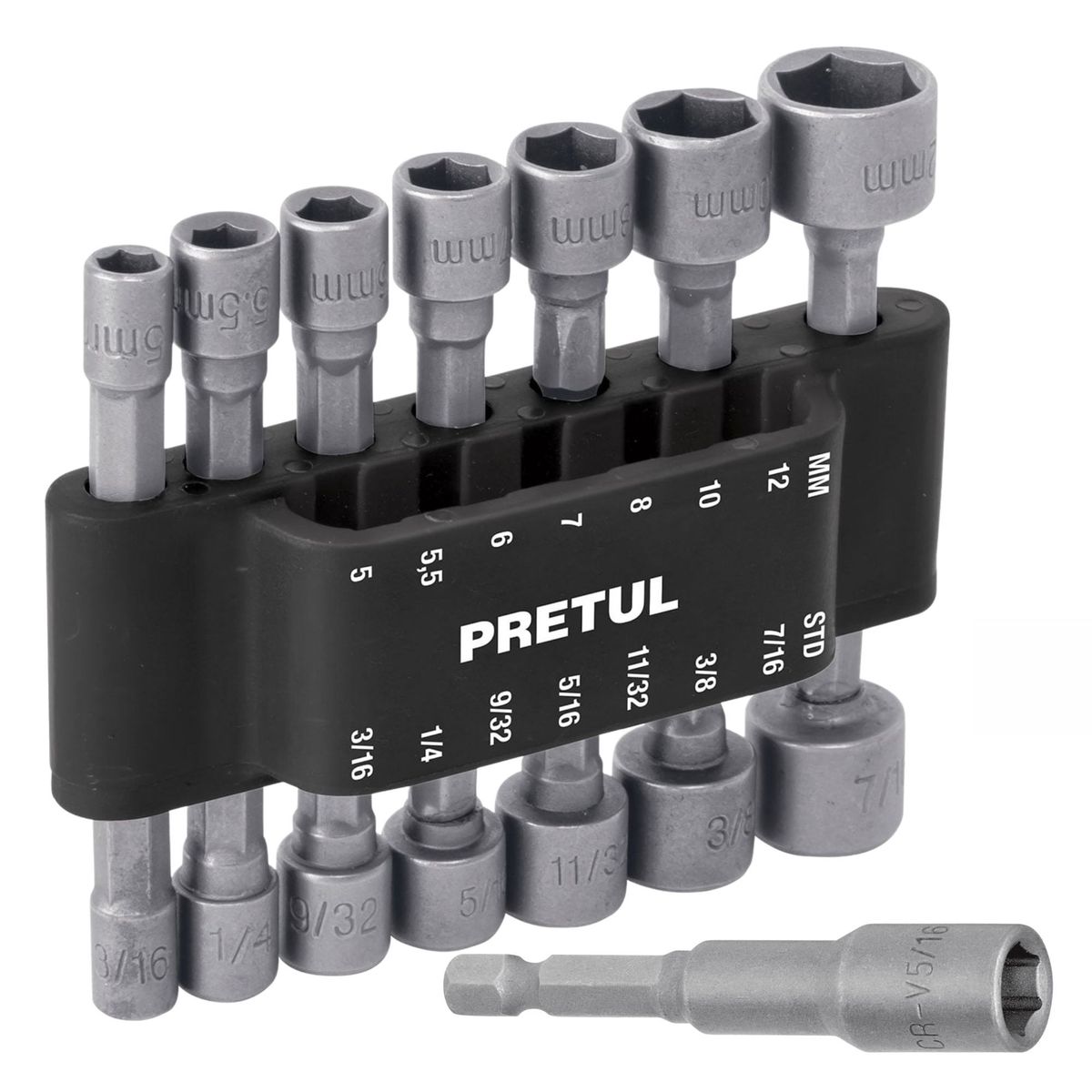 PRETUL - Juego de dados para taladro 14 piezas, Pretul