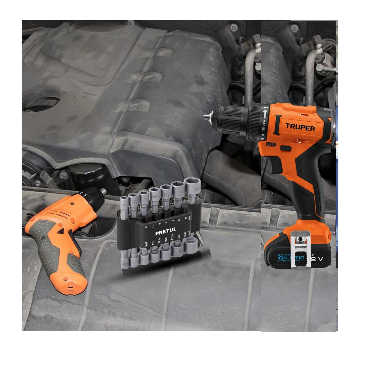 PRETUL - Juego de dados para taladro 14 piezas, Pretul