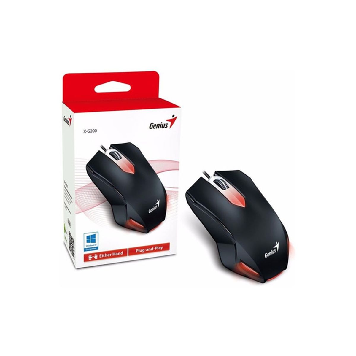 GENIUS - Mouse Gamer Luces Genius X-G200 Cableado Gaming
