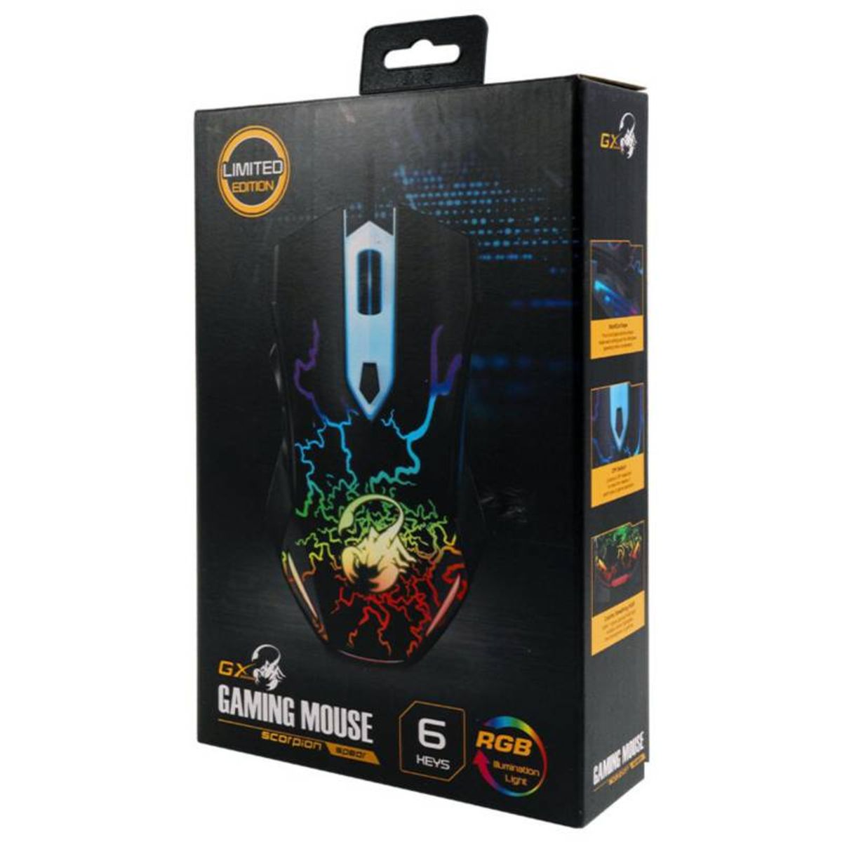 GENIUS GX - Mouse Gamer Scorpion Rgb Gaming  Iluminacion Gx 6 botones Genius