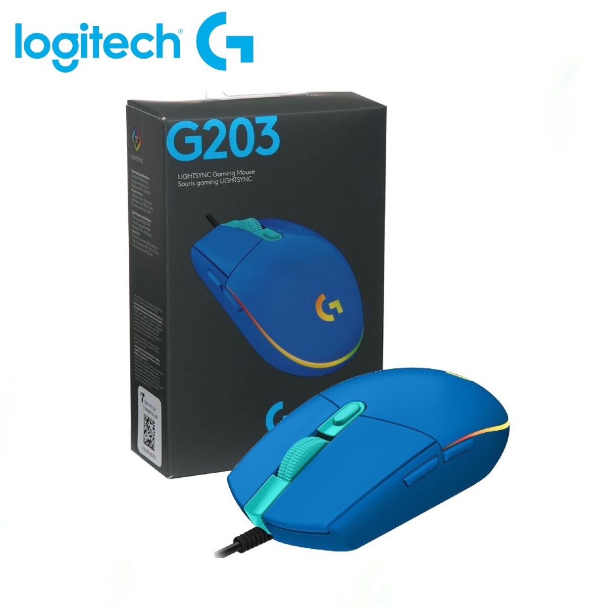 LOGITECH - Mouse Gamer Logitech G203 Lightsync Rgb Gaming Azul Blue