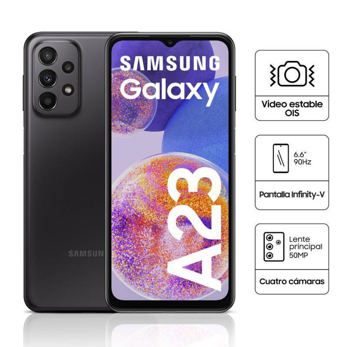 SAMSUNG - CELULAR SAMSUNG A23 DE 128 GB ROM Y 4 GB RAM NEGRO