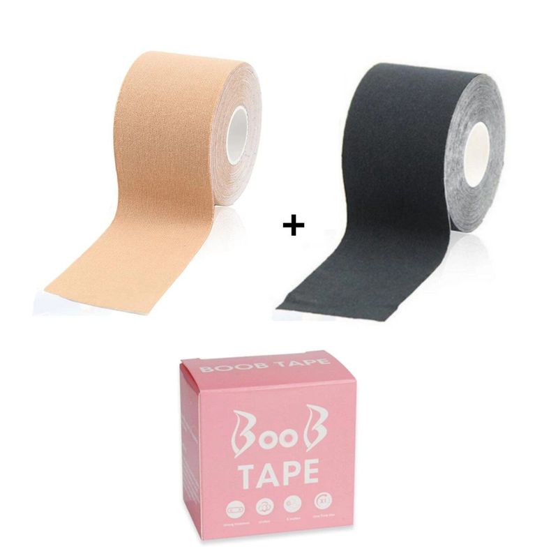 GENERICO - Pack x2 Boob Tape Negro  Claro Cinta Brasier