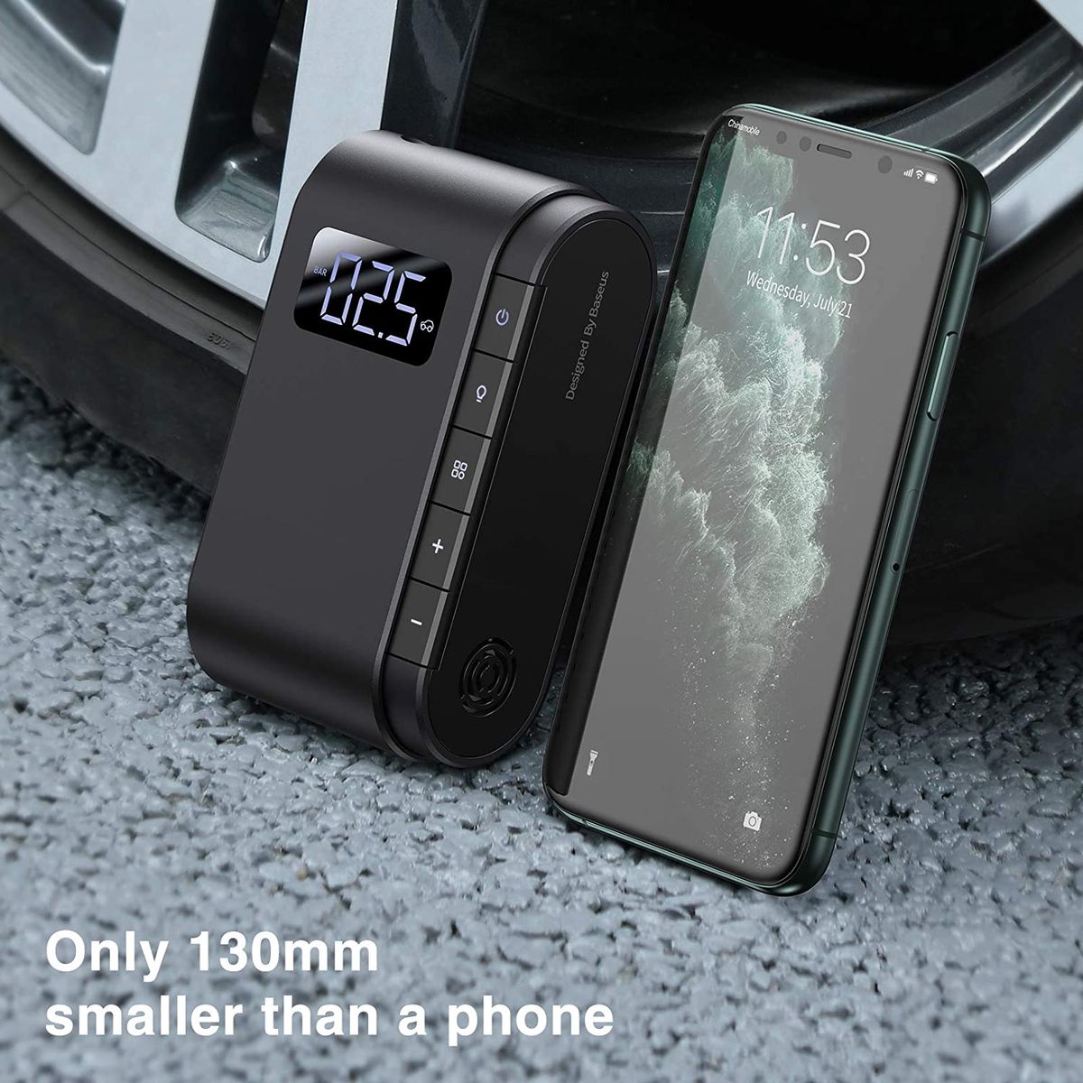 BASEUS - Mini Inflador portátil inflar llanta auto camioneta moto