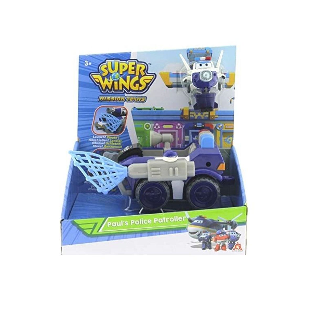 SUPER WINGS - Juguete de Acción Super Wings Patrulla de Policía Paul