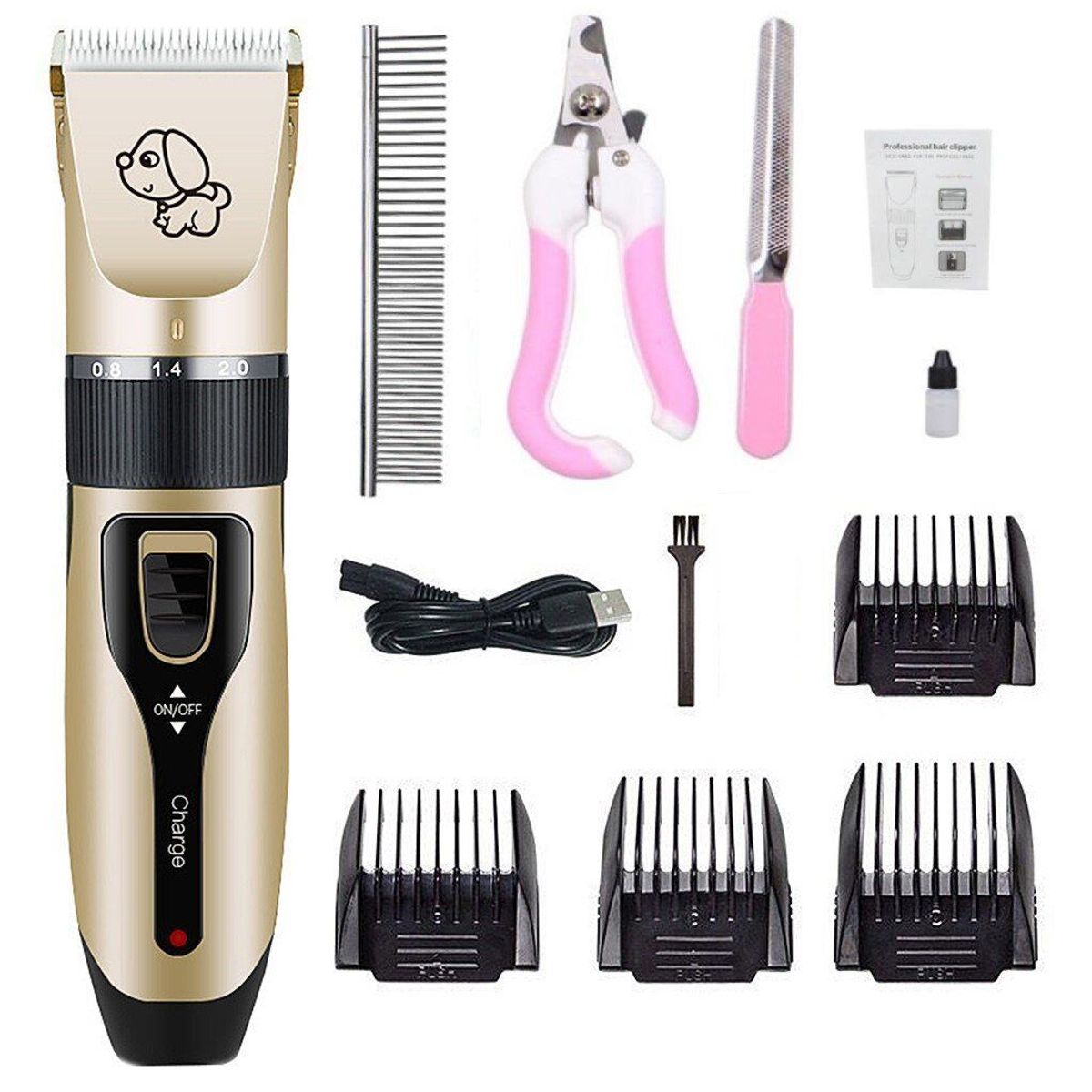 GENERICO - Cortadora Pelo Mascota Peine Corta uñas Lima