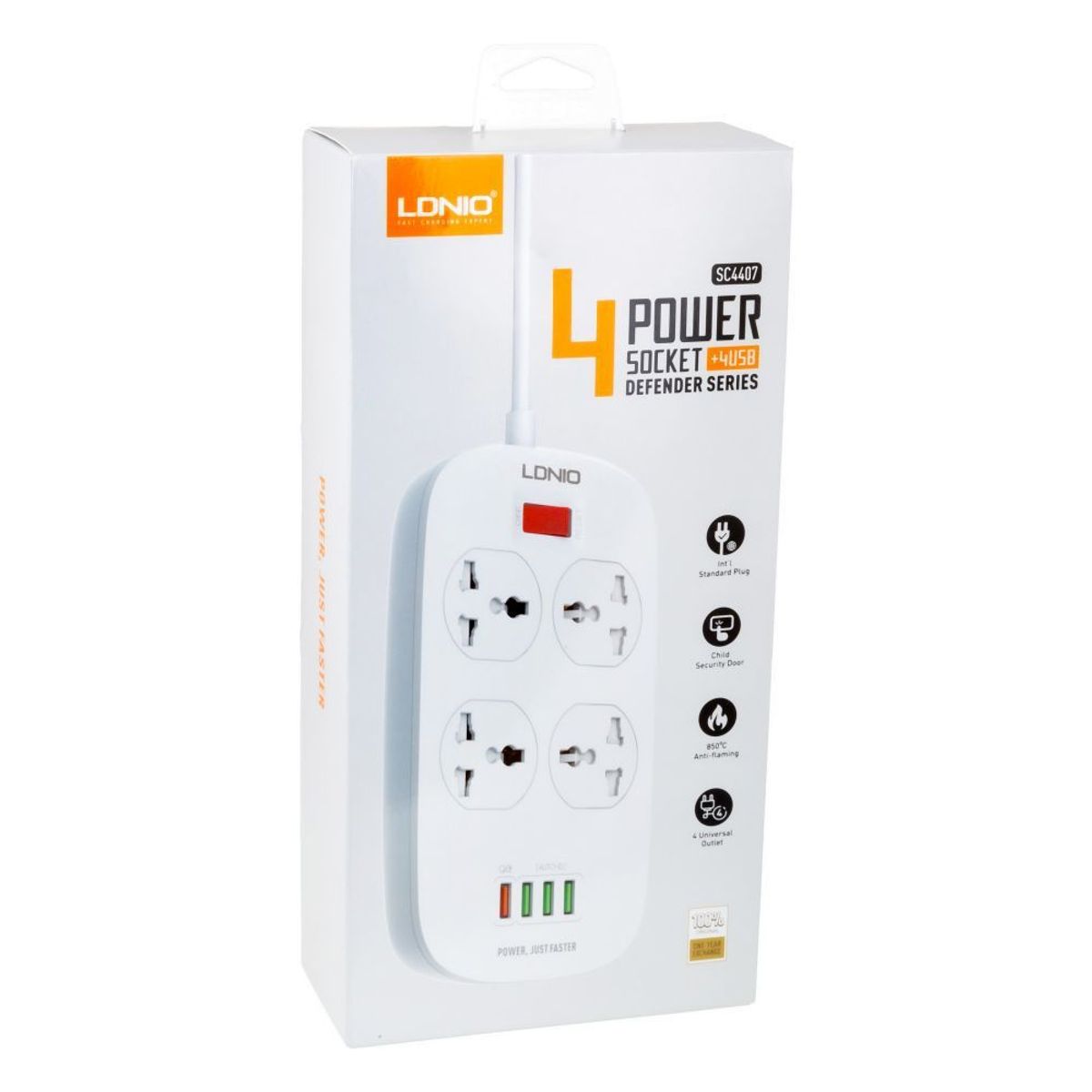 LDNIO - Enchufe para pared de 4 puertos y entradas usb Ldnio