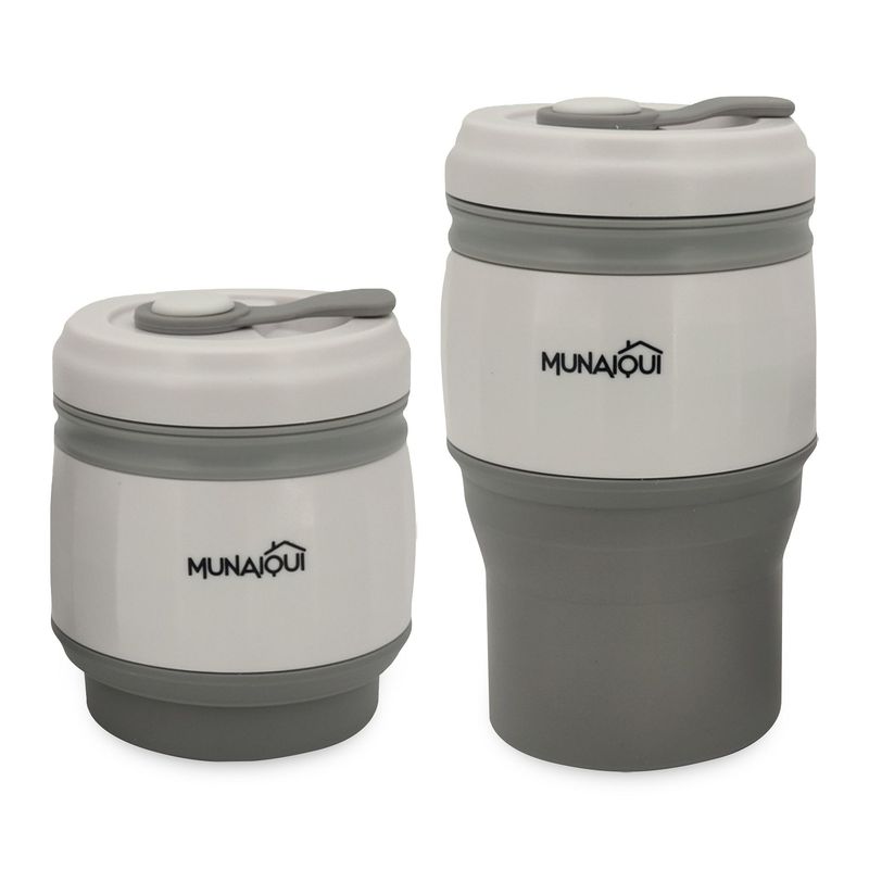 MUNAIQUI - Taza plegable de silicona para café marca Munaiqui color gris