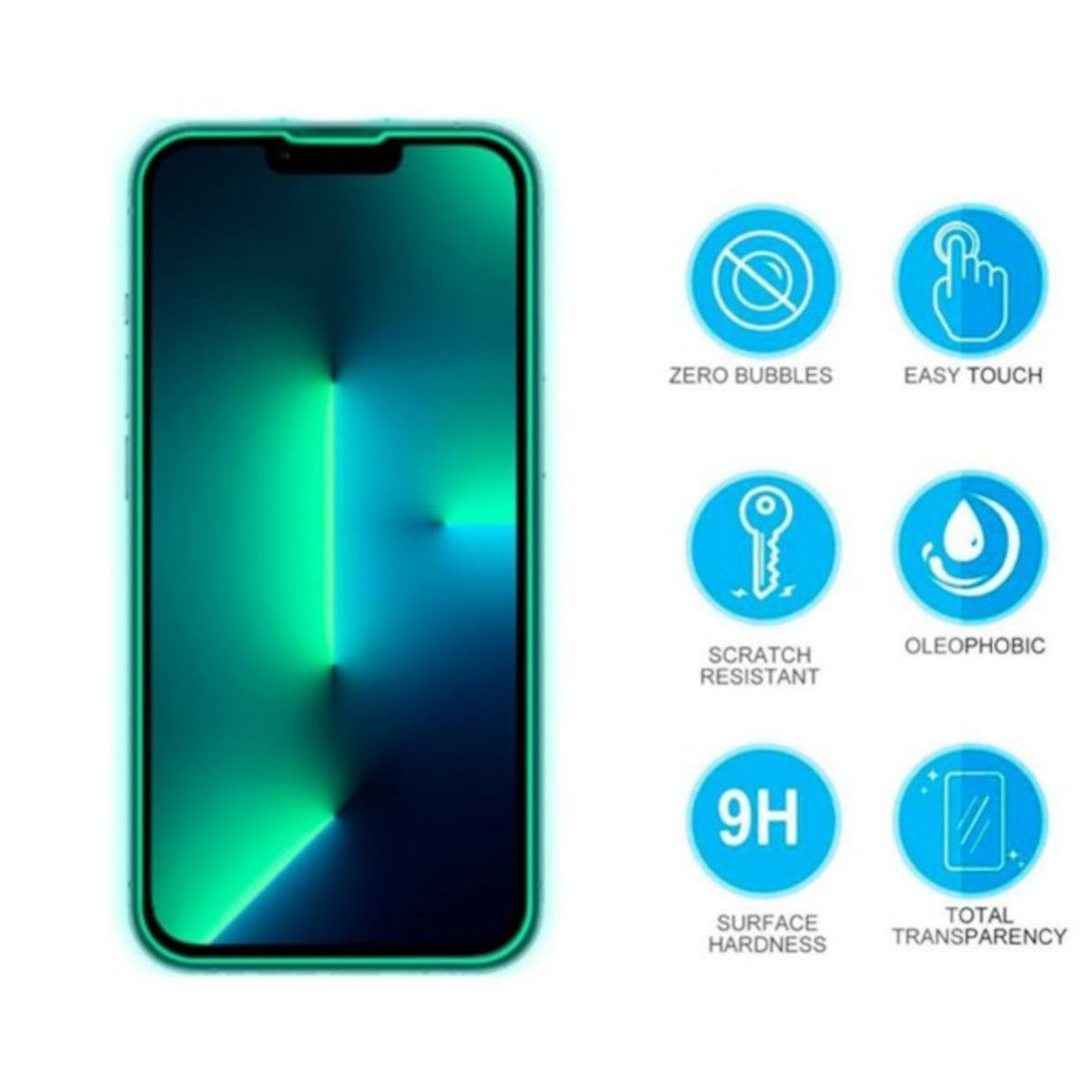 GENERICO - Protector Mica Luminosa de Vidrio Compatible con iPhone13-13Pro-14