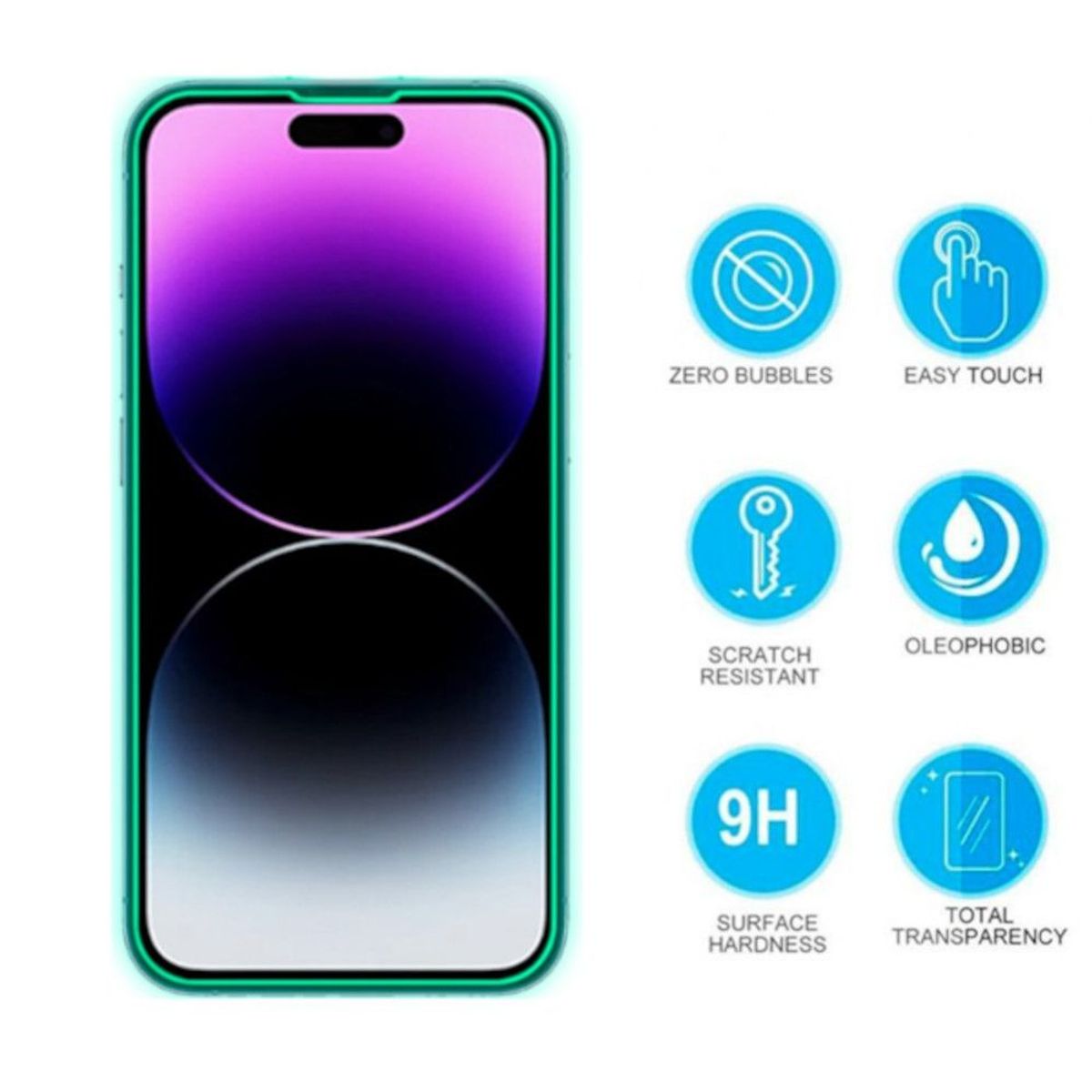 GENERICO - Protector Mica Luminosa de Vidrio Compatible con iPhone 13 PMax-14PMax