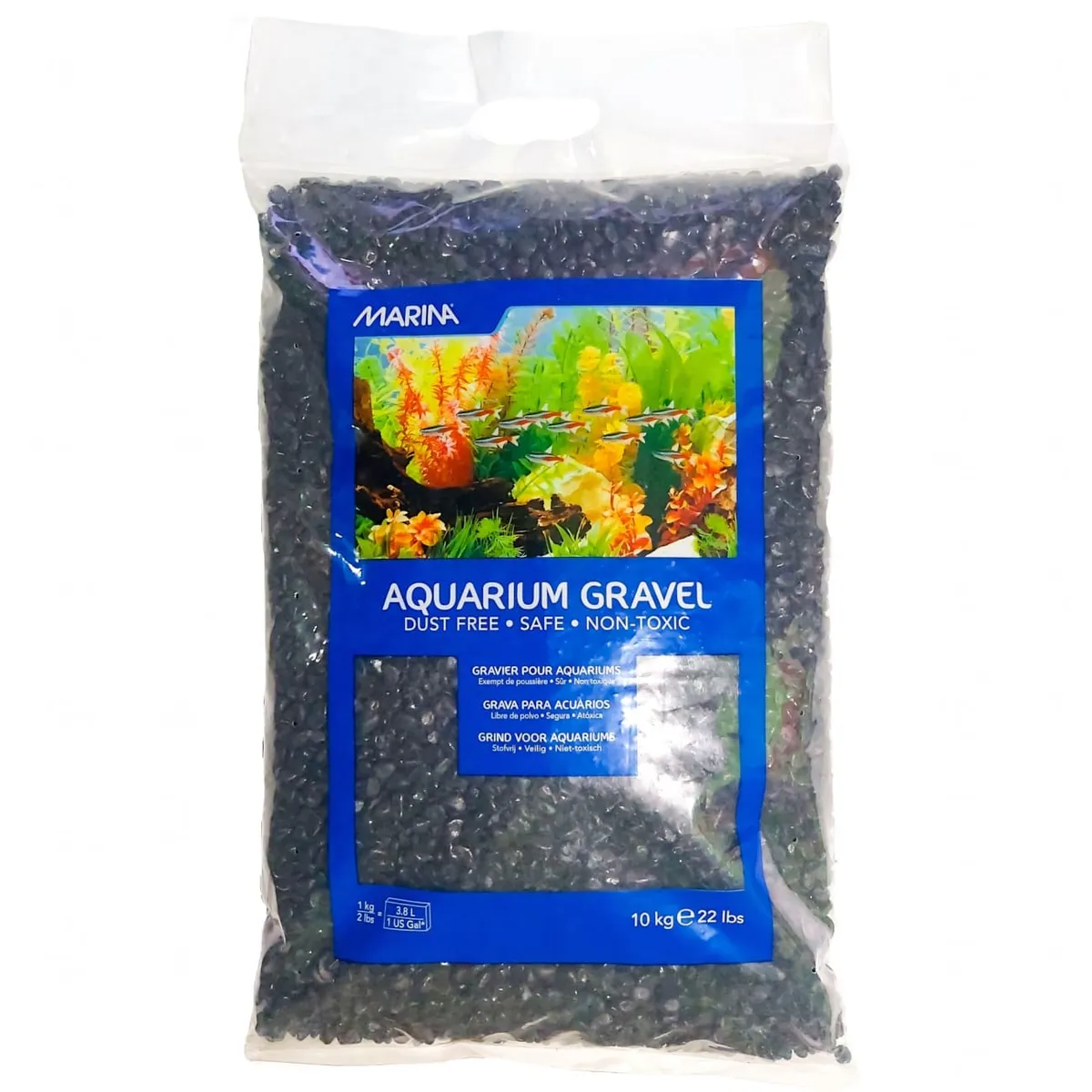 GENERICO - Grava decorativa Marina, color negro x 10 Kg. Hagen