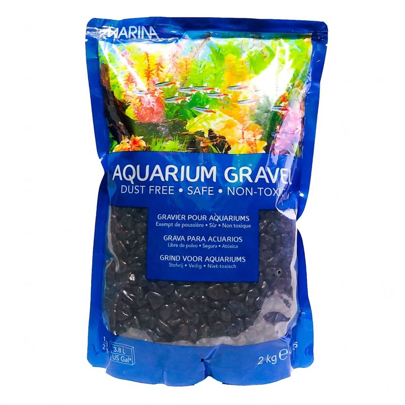 GENERICO - Grava decorativa Marina, color negro x 2 Kg. Hagen