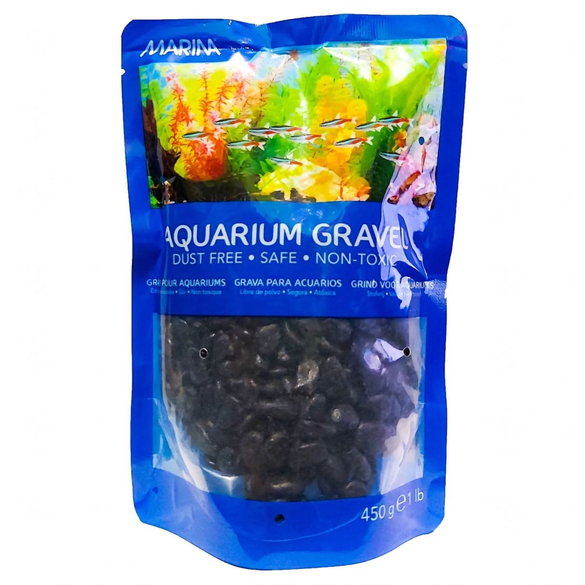 GENERICO - Grava decorativa Marina, color negro x 1 lb.,  Hagen