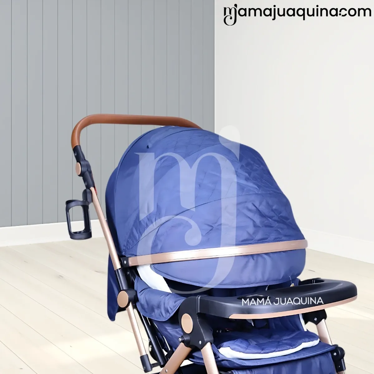 LITTLE - Coche Cuna de Lujo «BARCELONA» con Bolso Pañalero Blue