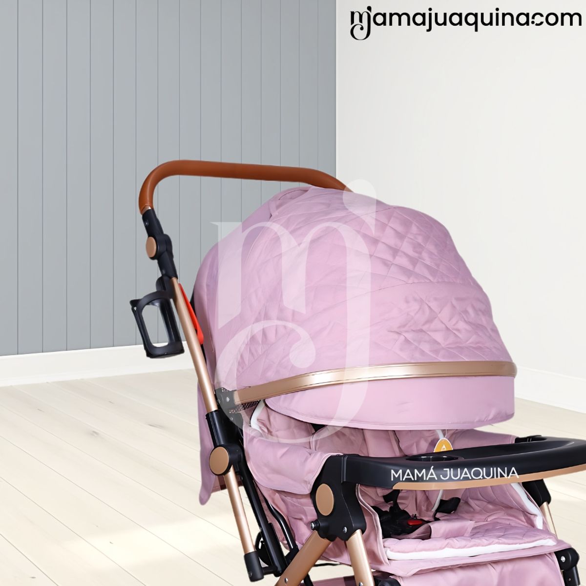 LITTLE - Coche Cuna de Lujo «BARCELONA» con Bolso Pañalero Pink