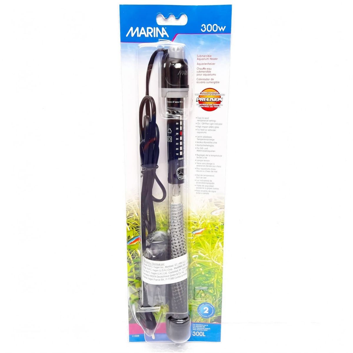 GENERICO - Calentador Sumergible Acuarios 300 wats 36 cm (300 lt) Hagen