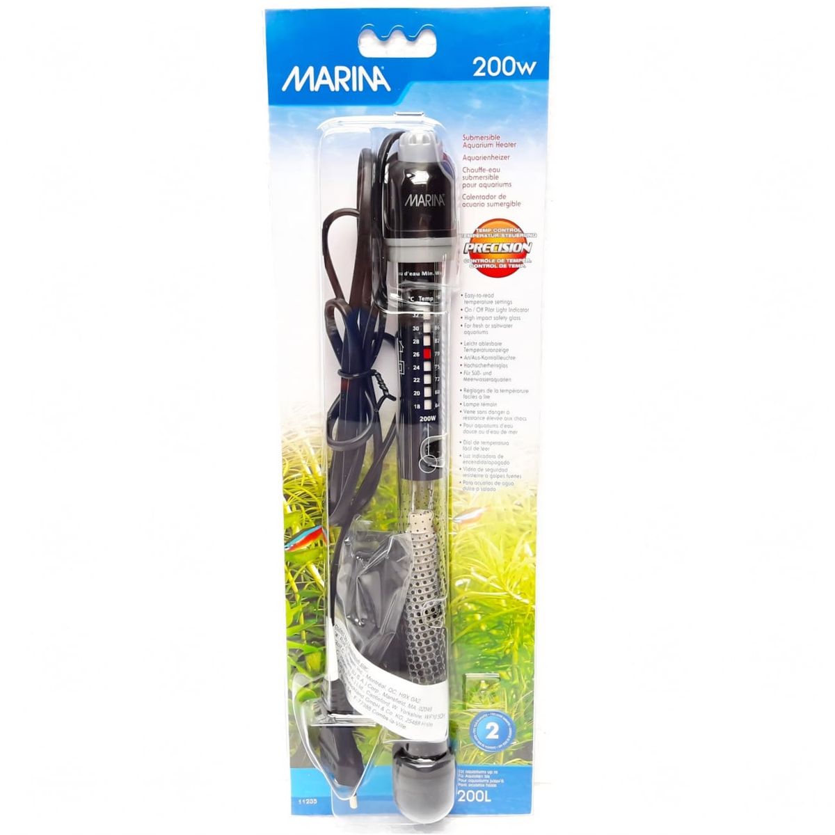 GENERICO - Calentador Sumergible Acuarios 200 watts  (200 lt) Hagen