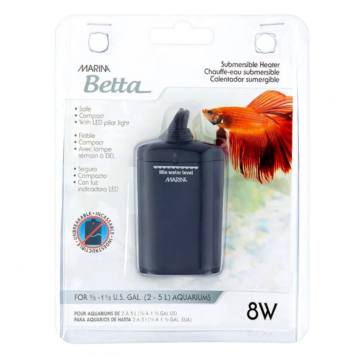 GENERICO - calentador sumergible 8 wats acuarios 2 a 5 litros Hagen