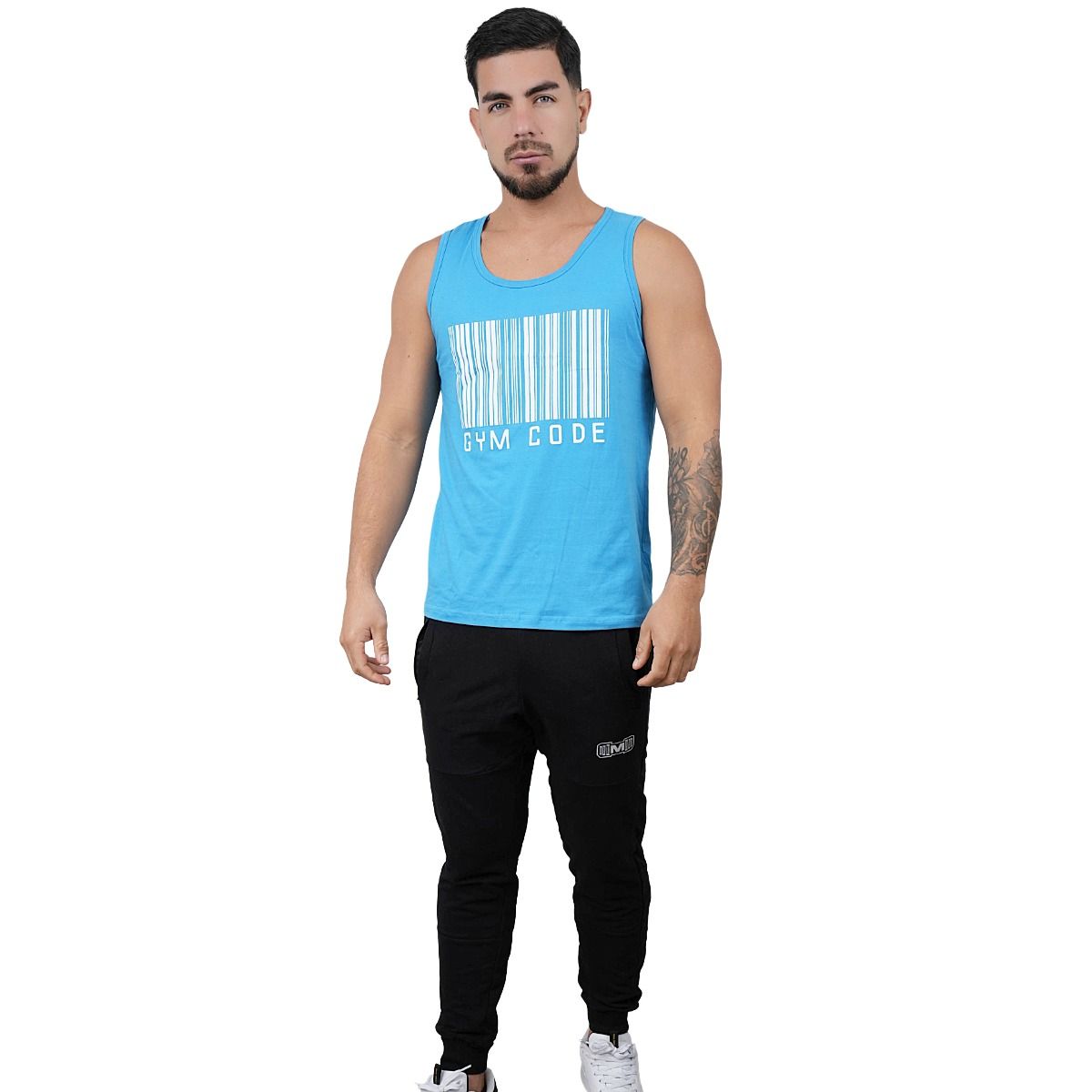M MUSCLE MUSEUM - Bividi Deportivo Color Celeste Gym Code para Hombre