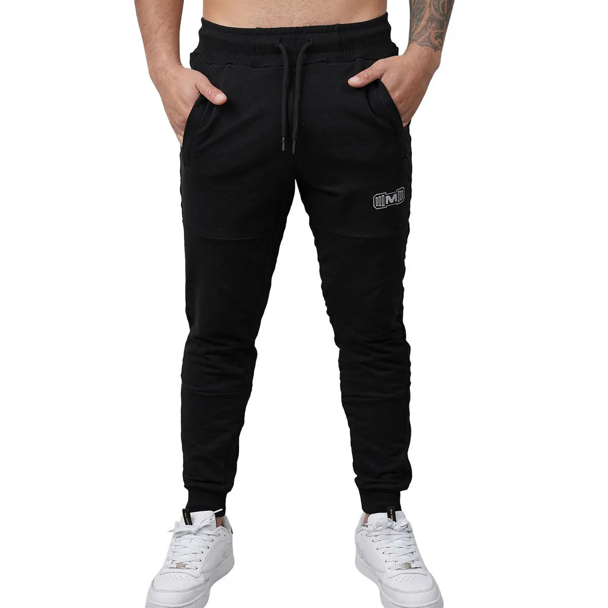 M MUSCLE MUSEUM - Jogger Deportivo Color Negro Bolsillos con Cierre para Hombre