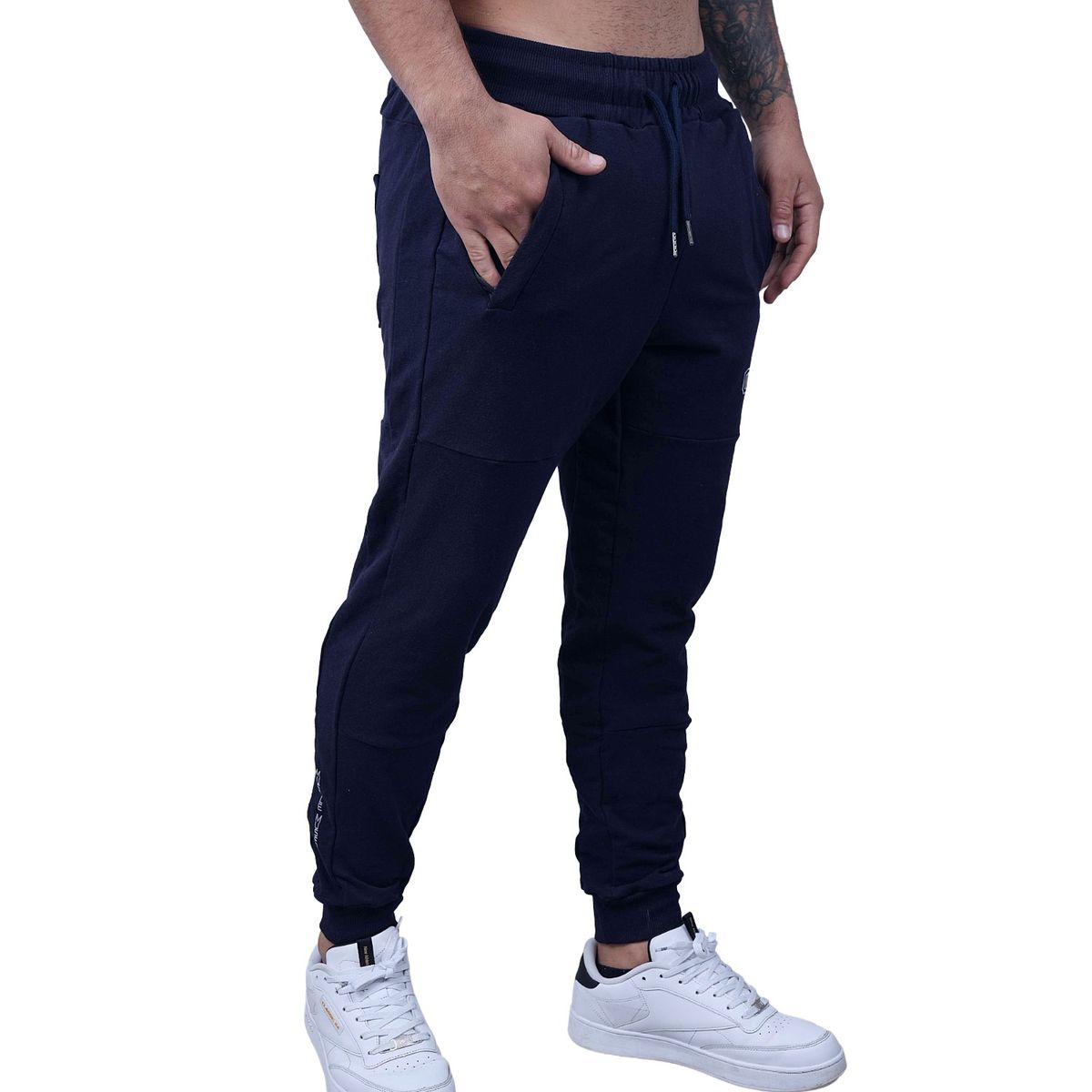 M MUSCLE MUSEUM - Jogger Deportivo Color Azul Bolsillos con Cierre para Hombre