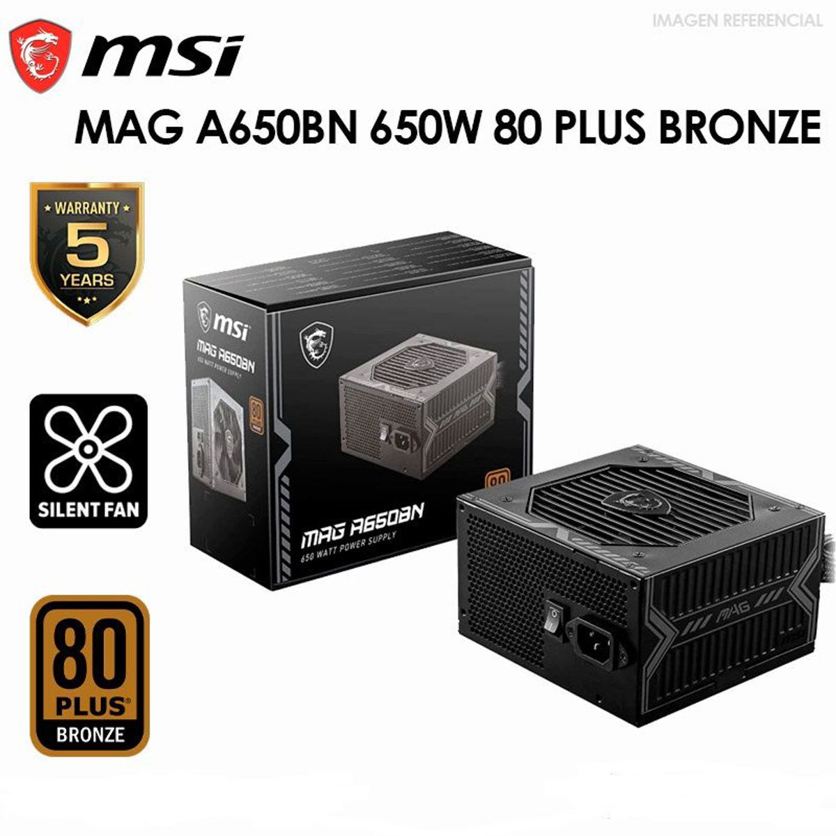 MSI - FUENTE MSI MAG A650BN 650W 80 PLUS BRONZE