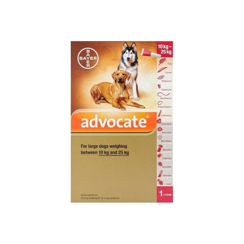 GENERICO - Antipulga Perro Advocate Antiparasitorio  2.5ml Roja 10-25kg